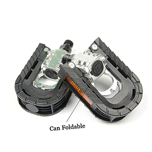 Aluminum Alloy Folding Mountain Bike Pedal Non Slip Platform with Bearing Structure Foldable Flat Pedals for Commuting Road Touring and2