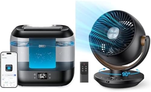 Bundle of Dreo Smart Humidifiers for Bedroom + Dreo Fan for Bedroom, Desk Air Circulator Fan with Remote