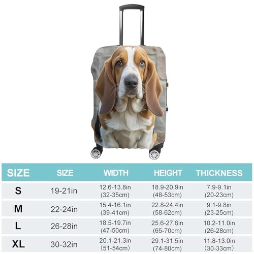 Basset Hound Luggage Cover Elastic Luggage Covers for Suitcase Travel Luggage Covers Anti-Scratch Washable Suitcase Sleeve Fits 19-32 Inch Luggage2