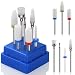 Bulex 7pcs Nail Drill Bits for Acrylic Nails - 3/32 Professional Ceramic Nail Drill Bit Set for Cuticle Acrylic Gel Nail Polishing Manicure