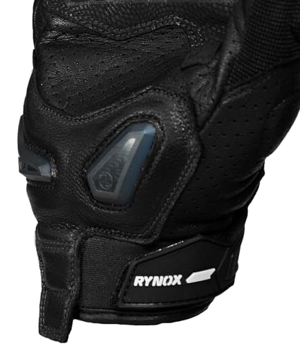 Image of Rynox Air GT 2 Gloves | Short-Cuff Motorcycle Riding Gloves with Impact Protection | All Black, Medium