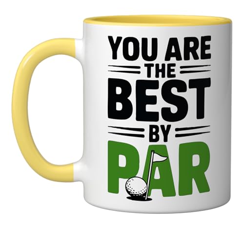 Taza Cerámica Divertida Golf 11 Onzas Amarilla/Blanca miniatura 1