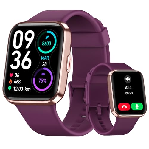 Tensky Smartwatch Damen Herren mit Telefonfunktion 1,8'' Alexa Integriert Fitnessuhr 100...