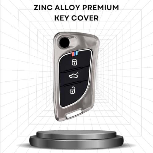 Image of KEYCEPT Metal Alloy Key Cover Compatible for KD / Xhorse, LX-B30 Universal Remote flip Key with Keychain (Short Keychain).