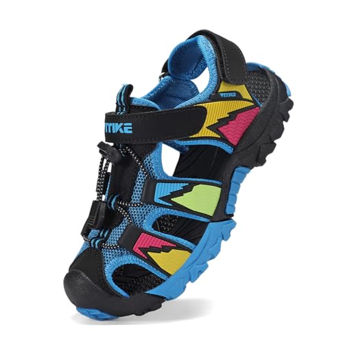 Image of JMFCHI Boys Girls Sports Sandals Summer Kids Closed Toe Outdoor Sandals Athletic Water Shoes Sandals Child Pool Beach Sandals Quick Drying Slip Resistant | Little /Big Kid,Comfortable lightweight,Non-slip soft sole,Hook-and-loop closure,Easy wear,Anti-collision toe,Daily casual