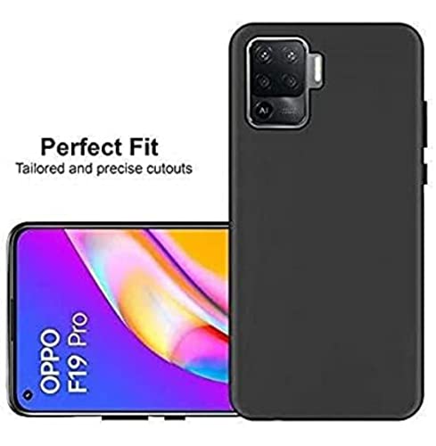 Image of Mobile Back Cover Case for Oppo F19 Pro (Silicone Case|CameraProtection|Black SC1510)