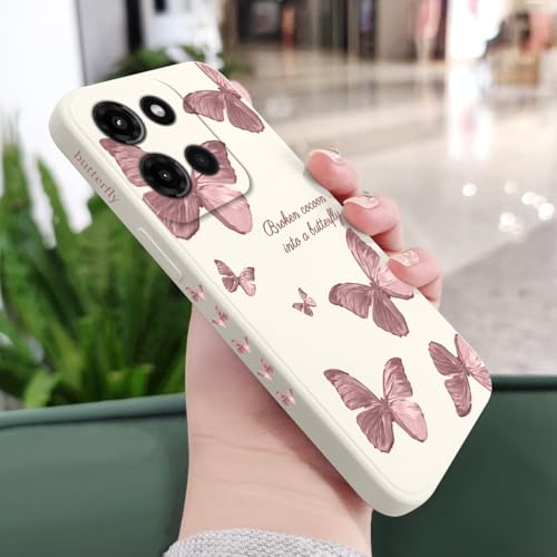 LEECG for Motorola Moto G Stylus 5G 2025 Case, Flower Pattern Slim Case Soft Silicone Protective for Moto G Stylus 5G 2025 Phone Cover, Butterfly Rice White by LEECG - Used condition - Image 2