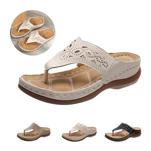 2024 Soft Bottom Massage Orthopedic Flip Flops Comfort Orthotic Wedge Sandals Casual Women Sandals with Arch Support