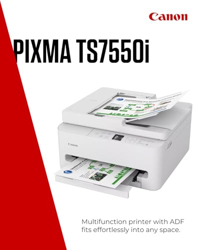 Canon PIXMA TS7550I - All-in-One Printer with Wi-Fi Connectivity, 35-sheet ADF & 1.42” OLED Display | Wireless for Easy Printing From Your Smart Phone PIXMA Print Plan - Image 3