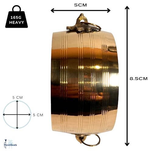 Image of Pure Brass Changazhi Rice Measuring Pot (0.5L) - Traditional Kerala Brass Para Vessel for Puja, Housewarming & Wedding Gifting