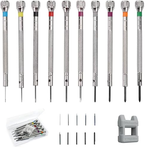 CleaZeny 21Pcs Precision Watch Screwdriver Set with Demagnetizer