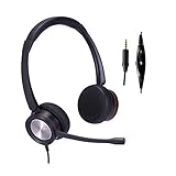 Phone Headset with 3.5mm Jack for Laptop Mac Smartphones, Corded Cell Phone Headset with Microphone...
