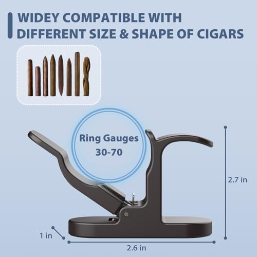 Magnetic Cigar Holder One-Handed Usage, Universal Cigar Clip Mount with Stick-On Metal Pads Fit 70 Rings, Glossy Zinc Alloy Cigar Accessory or Golf Carts, Boat, Fishing Rods, Golf Clubs - Image 5