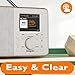 MangoKit SR10 Bluetooth 5.3, Podcast Player, Portable FM Radio, Mains or AA Battery Powered, Color Display, 60 Presets, Dual Alarms, App Control Support-Walnut