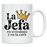 Casitika La Jefa Boss Gifts for Women - Latina Mom Coffee Mug, Boss Lady Cup for Women, 11 oz Mug for Hispanic Mom, Jefa Gifts for Office and Home.