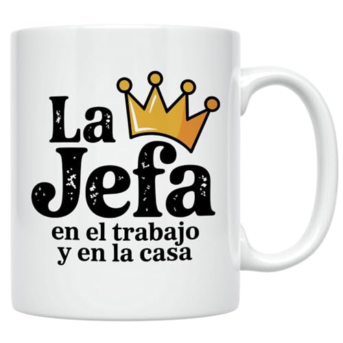 Casitika La Jefa Boss Gifts for Women - Latina Mom Coffee Mug, Boss Lady Cup for Women, 11 oz Mug for Hispanic Mom, Jefa Gifts for Office and Home.