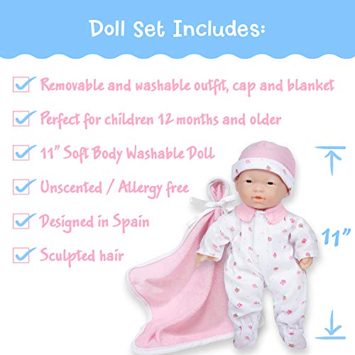 JC Toys Berenguer 11" Asian La Baby Doll,Pink Asian - Thumbnail 3
