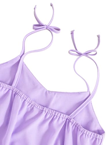 Image of Girl's 2 Piece Outfits Casual Button Spaghetti Strap Knot Cami Top and High Waist Wide Leg Pants Set