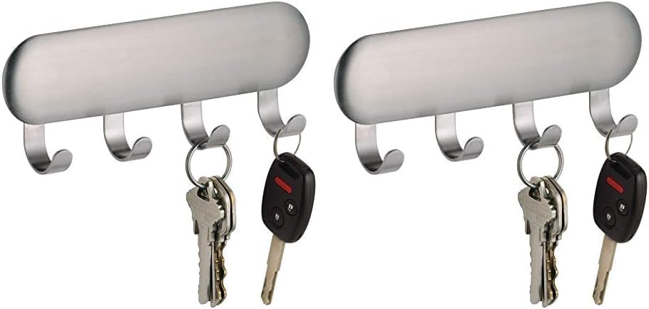 iDesign Coat Hooks with no Drilling, Small Stainless Steel Wall Hooks ...