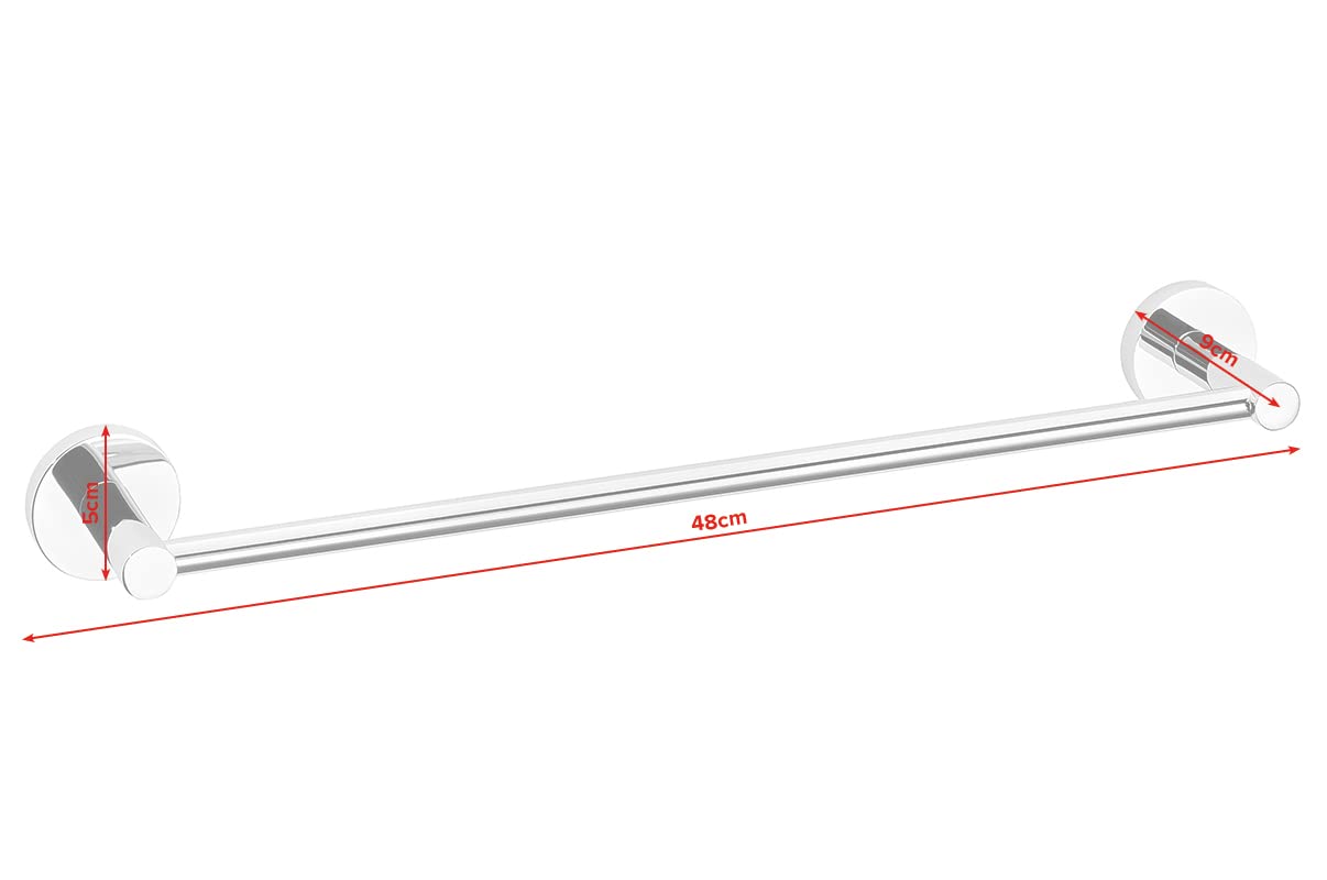 tesa® Deluxxe handdoekhaak, zelfklevend, verchroomd, modern design, 100% roestvrij, 39 mm x 50 mm x 50 mm