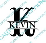 Customizable Fish Hook Monogram & Text Vinyl Decal - Perfect for Laptops, Vehicle windows, Notebooks, Travel Mugs, Yeti cups, etc. Choose Letter, Color, Text & Size