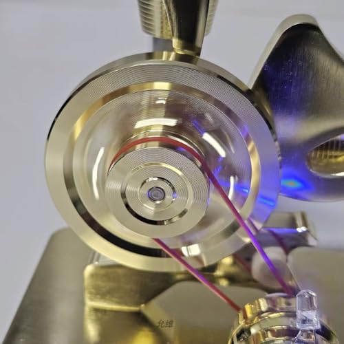 MagicTech Hot Air Stirling Engine Motor Educational Electricity Generator Colorful LED Aluminum Alloy Model Gold JY35 by MagicTech - Image 8