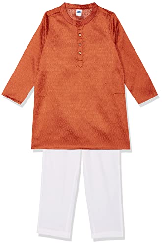 Image of Amazon Brand - Jam & Honey Boy's Cotton Festive Printed Kurta & Pant Set Which Is Both Comfortable And Stylish