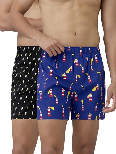 Image of XYXX Men's Remix Regular Fit Cotton Printed Boxer with Dual Pocket & No Marks Waistband (Pack of 2)
