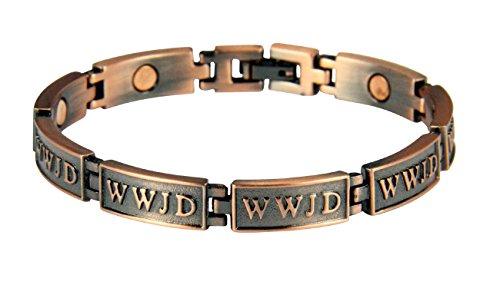 4031681 WWJD Magnetic Bracelet What Would Jesus Do Adjustable Removable Links W W J D?