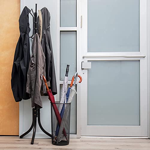 Sinoba Porte-parapluie en métal, design minimaliste, peut contenir jusqu'à 12 parapluies, 26 x 26 x 50 cm (noir) – vue 3