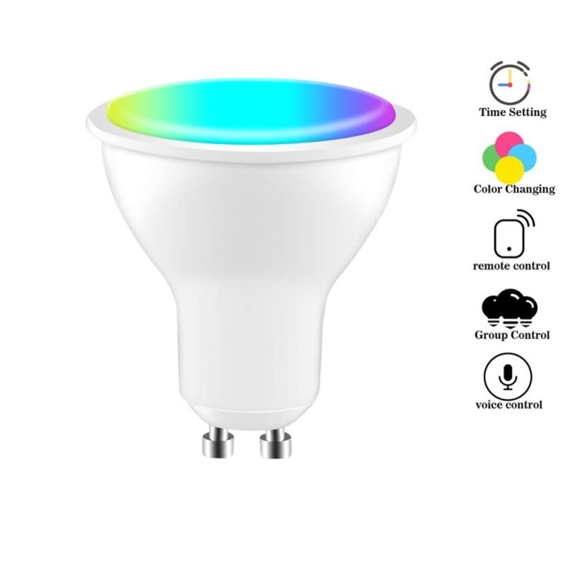 Jiaxu Lighting 2 0pcs AC85-265V WiFi Smart GU10 LED Bombilla de luz Spotlight Smart Life Aplicación 4w rgbcw Trabajo de Control de Voz con a.Lexa goo.gle a casa Bombillas para el hogar