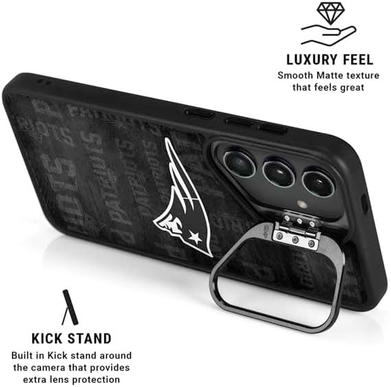 Skinit Kickstand Phone Case Compatible with Galaxy S25 Ultra - Officially Licensed NFL New England Patriots Black & White Design
