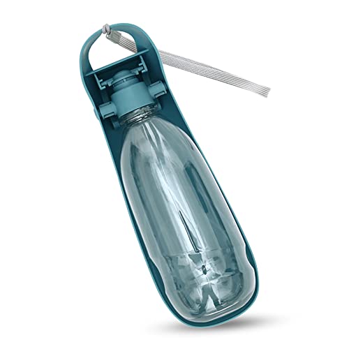 MHwan Botella de Agua para Perros, Bebedor Agua Perro, Bebedero portatil Perro, Plegable para Botellas de Agua para Perros Viaje Gran Capacidad ABS Fregadero 550ML (Azul) Cover