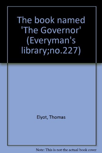 The book named 'The Governor' (Everyman's libra... B0000CLJHJ Book Cover