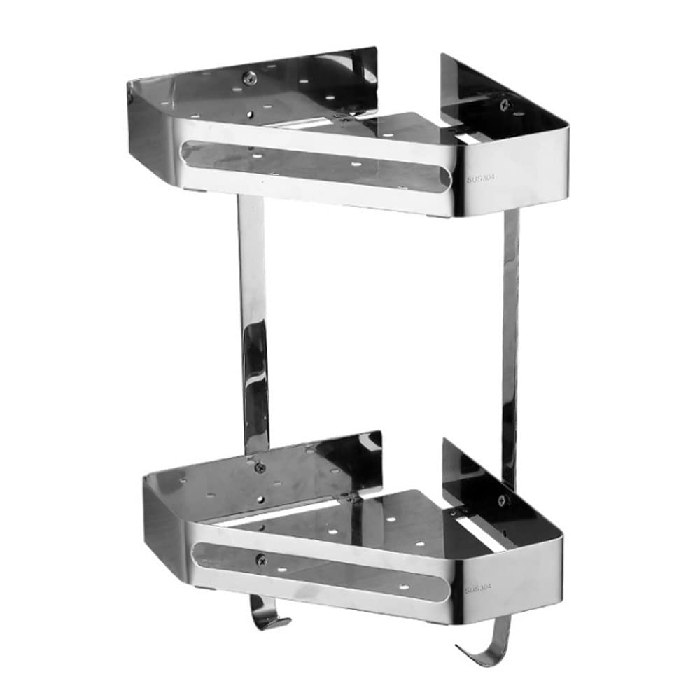 GFAZXDS Wall-Mounted Shower Shelves Elegant Corner Shelf Triangle Shelf Basket Shampoo Storage Caddy 304 Stainless Steel Diamond Corner