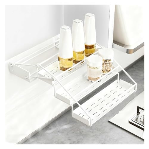 Générique Étagère De Rangement For Armoire Escamotable, Étagère À Épices Murale À 3 Niveaux, Panier Élévateur Peu Encombrant, Charge 10...