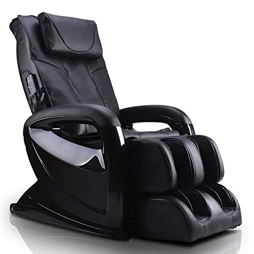 ERGOTEC Massage Chair with 2D S-Track | Mercury Automatic Compact Recliner with Foot Rollers, Heat Therapy and a Convenient Storage Pocket, Black