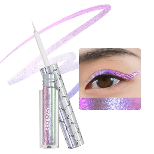 Image of CHARMACY Chameleon Liquid Eyeliner, Liquid Glitter Eyeliner, Highly Pigmented, Metallic MultiColor Shifting waterproof Eyeliner, Ultra-Fine Tip, Longwearing, Smudge-proof (#308)