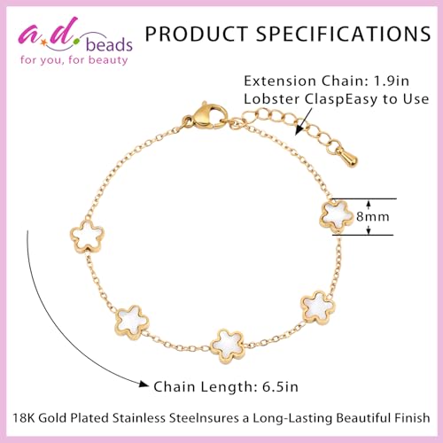 Image of 18K Gold Plated Stainless Steel Dainty Charms Colorful Crystal Birthstone Bracelet Minimalist Cute Jewelry for Women