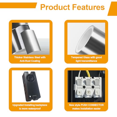Image of Kerry Outdoor Wall Lights, Mains Powered, IP65, Up Down, Silver