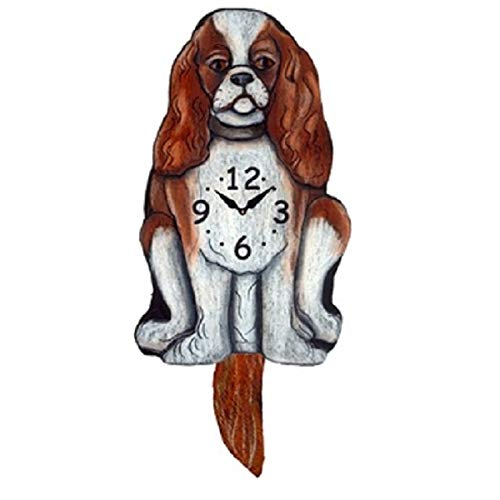 Gifted Parrot Blenheim King Charles Spaniel Pendulum Clock
