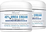 Ebanel Urea Cream 40% plus Salicylic Acid 2%, Foot Cream for Dry Cracked Heels Feet Knees Elbows Hands, Foot Dead Skin Cuticle Callus Remover Toenail Softener, Keratolytic Skin Barrier Repair, 2-Pack