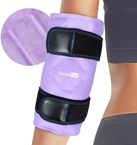 SuzziPad Elbow Ice Pack Wrap – Wearable Cold Compression Sleeve f...