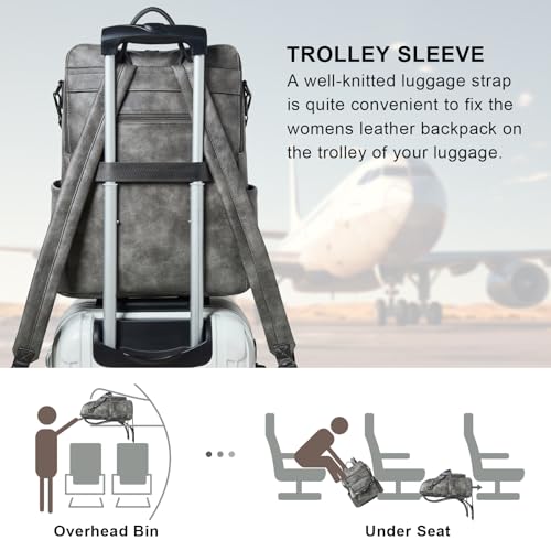 Mochila para laptop mujer de cuero sintético 15.6 pulg miniatura 4