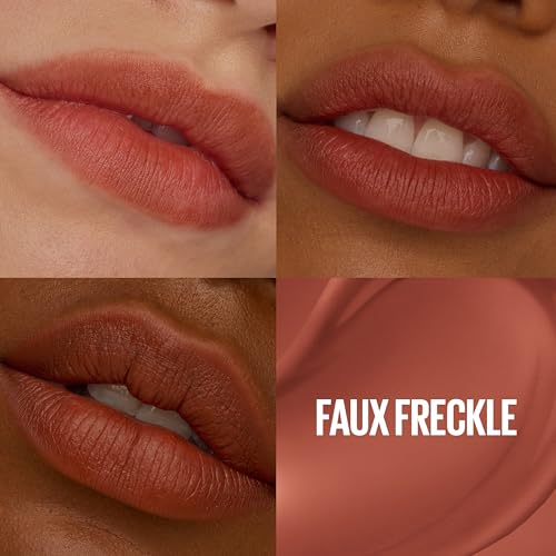 Image of MAYBELLINE Super Stay Teddy Lip Tint, Long Lasting Matte Lipstick for Up To 12HR Wear, Faux Freckle, 1 Count