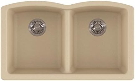Franke ELG120MOC Ellipse Granite Undermount Double Bowl Kitchen Sink, Mocha