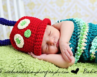 Caterpillar, Newborn Baby Girl/Boy Crochet Knit Costume Photo Photography Prop Hats Outfits