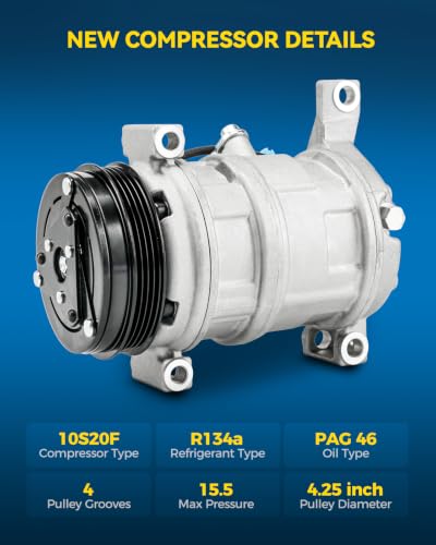 Image of PHILTOP 7511414 Air Conditioner AC Compressor for Chevy Silverado /Sierra 1500 2000-2002 4.8L /5.3L,Tahoe /Suburban 1500 /2500 /Silverado 2500 2000-2002,Escalade 02,Savana 3500 2003-2017,Yukon 2000