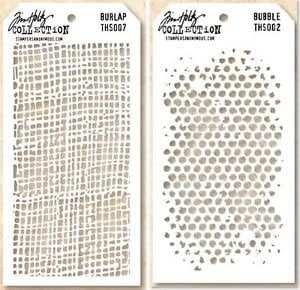 Tim Holtz Layering Stencils Duo Pack ~ Burlap &amp; Bubbles!!!