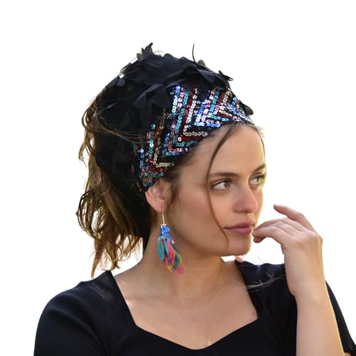 Royal Dusk Ruffle Bandana, Headband Tichel, Chemo Hair Snood, Head Scarf, Head Covering, Jewish Headcovering, Scarf, Hat Bandana
